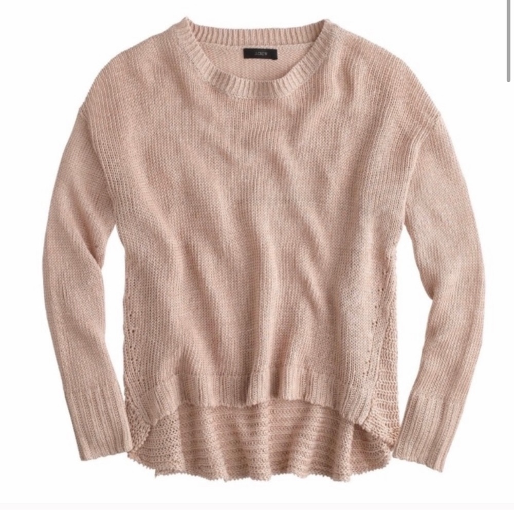 J.Crew Linen Textured Beach Pullover Sweater